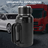 1500ML Car Electric Kettle 304 Stainless Steel Anti Dry Burn LED Temperature Display Car Hot Water Boiler with Foldable Handle