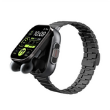 B02B-2 in 1 Wireless Bluetooth Smart Watch TWS Noise Cancelling Wristwatch with Earbud Heart Rate NFC Health Monitoring-A
