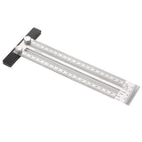 Stainless Steel High-Precision Scale Ruler T-Type Hole Ruler Right Angle Ruler Multifunctional Woodworking Scribing Mark Line