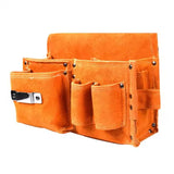 Carpenter Waist Bag Leather Tool Belts with Waist Belt Large Capacity Tool Belt Tool Organizer Pouch for Electrician Carpenters
