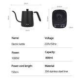 110V/220V Electric Kettle Gooseneck Hand Brew Coffee Pot Dechlorination Teapot Heat Presertion Kettle Water Bolier 1000W