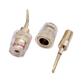 2 PCS New Banana Female 4MM To 2MM Connector Gold Plated Connector Copper Braided Wire Socket Cable Adapter HIFI Banana Plug