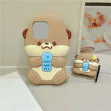 B27B Cartoon Three-Dimensional Otter Silicone Protective Shell Set Healing Anti-Fall