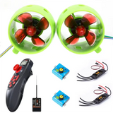 RC Jet Engine Kit Underwater Jet Boat 4Blade CW CCW Propellers Brushless 40A ESC Servo Tester And Radio Transmitter