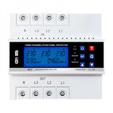 Three-phase Tuya WiFi 220V 60A Self-resetting Overvoltage Undervoltage Overload and Leakage Protection Device LCD Energy Meter