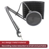 Mini Microphone 3 Panels Foldable Acoustic Screen Foam Accessory Part With Stand For Recording Live Broadcast LO-PS58