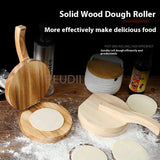 Dumpling Skin Maker Wooden Dumpling Wrapper Presser Pastry Tool Dough Presser with Heavy Duty Thickened and Non Slip Base Design