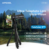 APEXEL T50 HD Telephoto Telescope Phone Lens Monoculars 50X Zoom Kit Cell Phone Monocular Telescope with Triangle Bracket