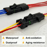 26 Kits Weather Pack Connectors Kit Automotive Electrical Connectors Waterproof Electrical Wire Terminal 1/2/3/4 Pin 18-14 AWG