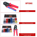 Alloy Steel Crimper with 1200pcs Terminal Connector for 0.25~10 mm² Wires, 23~7 AWG, 175mm Length, 377g Weight