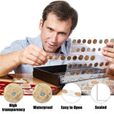 B27B Individual Plastic Sleeve Holder 200Pcs 2.5 X 2.5 Clear Coin Flips Double Pocket Coin Collector Protectors