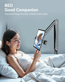 Aluminum Alloy Tablet Floor Stand Height Adjustable 360° Rotation Floor Mount, Compatible with iPad Pro/Air/Mini, Kindle, Phone