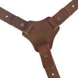 B02B-Camera Strap Leather Double Shoulder Leather Harness Strap Photography Gear for DSLR/SLR Camera (Brown)