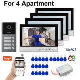 Unit Home Video Intercom for Apartments Residential Intercom Doorbell 9inch Wifi Video Door Phone System with RFID Card Unlock