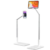Tablet Floor Stand-Flexible Long Arm Tablet&Phone Holder,360° Angle Adjustable, Aluminum, Bedside,Compatible with 4.7''-11''