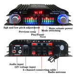 Audio Amplifier 4-Channel Digital Sound Amp For Home Audio Systems, Car, Karaoke Supports USB SD AUX