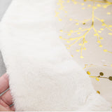 122cm flower branch pattern hot gold plush Christmas tree skirt Christmas party decoration supplies