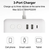 Tuya WiFi Smart Alarm Clock USB Desktop Fast Charging Socket Weather/Temperature Display Alarm Clock Timer App Voice Control