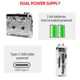 Cassette Player Portable Tape Recorder To Mp3 Full Transparent Shell USB Cassette Capture To MP3 Format Tape Music Player