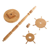 11 Pin Chinese Brush Penholder Calligraphy Rack Round Wooden
