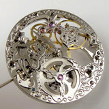 For ETA 6498 Movement Accessories 27.4mm Mechanical Silver Skeleton Hand Winding Watch Movement Replace Repair Parts 17 Jewels