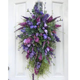 1 PC Garland Lilac Tulip Hydrangea Colourful Spring / Summer Wreath Spring Purple Tulip Wreath Home Decoration