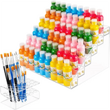 6-Tier Acrylic Paint Storage Box, 24-Slot Paint Brush Holder For Storing 2 Oz Paint Bottles, Paint Tubes Durable