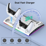 Charging Stand, Multifunctional LED Cooling Stand With Charging Station, 2 Controllers For PS5 PS5 SLIM Console