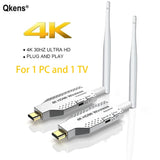 4K 50M Wireless HDMI Extender Audio Video Transmitter and Receiver 1TX to 1RX or 2RX for TV Camera PC To TV Projector Monitor