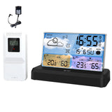 Digital Weather Station Transparent Temperature Humidity Meter Alarm Clock Calendar Forecast Trend In/Outdoor Hygrothermograph