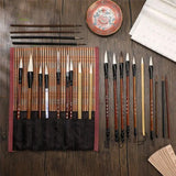 48Pc Chinese Calligraphy Brush Set Watercolor Brush Bulk With Roll Bamboo Brush Holder For Writing Suitable For Pa