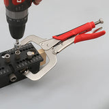 C-Type Pliers 11 Inch Strong Pliers with Oblique Hole with Log Tenon Locator Three-In-One Woodworking