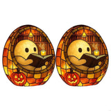New 2Pcs Halloween Ghostly Book Lamp With Warm LED Light For Bedroom Living Room Office Desk Halloween Party Decoration