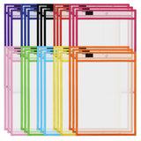Improved 30 Pack Dry Erase Pockets PVC Transparent Sewn Dry Erase File Bag