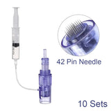 10PCS Microneedle Cartridges 9/12/24/36/42Pin Nano plastic Syringe Tube Screw Suits For 2 in 1 Auto Mesotherapy Facial Derma pen