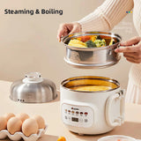1.6L Electric Cooking Pot Multicooker Mini Hotpot Foldable Handle Rice Cooker Soup Baby Food Pot 600W Food Steamer 220V