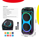 Portable 8 Inch Dual For Bluetooth Speaker RGB Lights 40W Output Power For Home Theatre Mobile Phone For Parties Square Dances