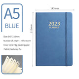 A5 Diary Notebook, 2023 Monthly Journal Notepad 180 Sheets 360 Pages Writing Pads PU Leather Cover for Business Work Supplies