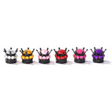 4pcs Copper Core Car Bling Rhinestone Black Crown Wheel Tire Valve Caps