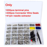 1642Pcs Automotive Connector Pins Kit, Car Electrical Male&Female Wire Pins,Non Insulated Wire Pin Connectors kit,Terminal Pin