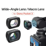 Optical Glass Wide-Angle Lens Aluminum Frame Quick Installation Camera Lens Magnetic Macro Lens for DJI Osmo Pocket 3