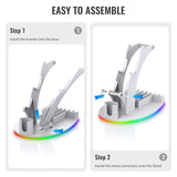 For PS5 Desktop Storage Stand Controller Stand With RGB Lights Headphone/Handle/Remote/Disc Desktop Storage Stand