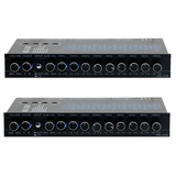 2X 9 Band Equalizer High Performance 9 Equalization Bands 12V DC For Boat RV Car Metal With CD AUX Input DSP Chip Output