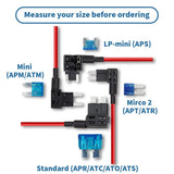 Add-a-Circuit Fuse Tap Adapter 4 Types 12V and Fuse Kit 15AMP, Fuse Tap with MICRO2 Mini Standard and Low Profile,  for Trucks