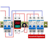 1 PC 2 In 1 Din Rail AC Monitor Single Phase Voltage Current Power Meter Voltmeter Ammeter AC20-500V AC0-100A VOLT AMP Detector