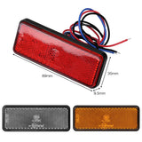 Universal Motorcycle Scooter Moped Rectangle LED Reflector Tail Brake Light Stop Lamp