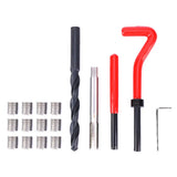 17Pcs Thread Repair Kit Stainless Steel Twisted Drill Tap Wrench Threaded Insert Tool M10x1