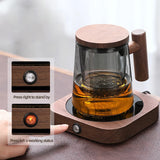 220V Cup Heater Mug Warmer Electric Hot Plate 55°C Cup Heaters Warmer Coaster Coffee Milk Tea Heating Pad 19W For Friends Gift