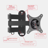 Universal Wall Mount Computer Bracket 10-37in Extendable LCD Monitor Bracket Rotatable Sturdy TV Holder Versatile Home Office