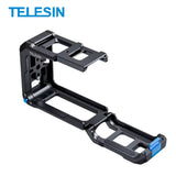 TELESIN Metal Rabbit Cage for GoPro Hero 13/12/11/10/9 with Cold Shoe Interface Battery Side Cover Switch Design